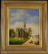 Wohl "St. Rochus Kapelle in Bingen", Öl/L., ohne Sig., ca. 27,5 x 22,