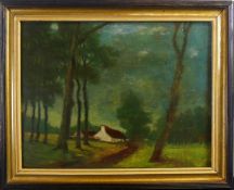 Wohl BEECKMANS, "Haus am Wald", Öl/Holz, u. li. unleserlich sig.,
