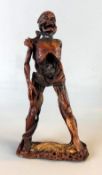 Holzschnitzarbeit, Darstellung eines Skelettes, H. ca. 14 cm