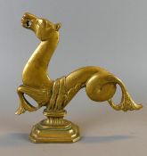 Gondelpferd, Messing, auf rechteckigem Sockel, H. ca. 11, B. 12 cm