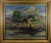 LEO NYSSEN (1897-1945), "Boote am Ufer", Öl/L., u. li. sig., ca. 59 x 70,