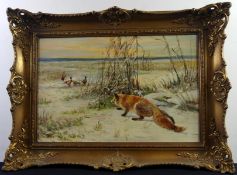 WILLI (WILLY) LORENZ (1901-1981), "Fuchs bei der Jagd", Öl/L., u. li. sig.,