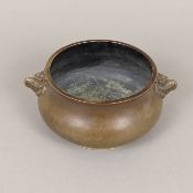 Weihrauchbrenner aus Bronze - China, ausgehende Qing-Zeit, Bronze, schöne braune Patina, runde tail