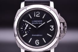 Panerai 'Luminor Marina', Ref. OP 6533 Limited Edition Wristwatch Factory Set Diamond Bezel