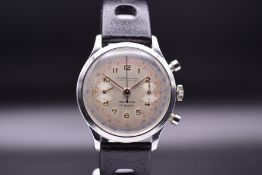 ULysse Nardin LOCLE SUISSE Chronograph Bi-Compax Telemetre Scale c.1945 Men's Wristwatch