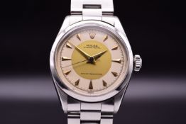 Rolex Oyster Royal Ref. 6444 c 1955 Silvered Two-Tone Dial Stainless Steel Bracelet