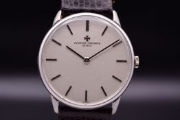 Vacheron Constantin: A Rare and Elegant 18k White Gold Ultra-Thin Wristwatch with ‘Cornes de Vache’