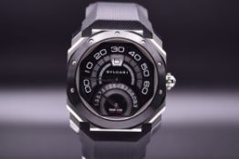 Bvlgari, A Gérald Genta Octo Bi-Retro Jumping Hour, Retrograde Minutes Date Wristwatch Ref. OBR.Y.1C
