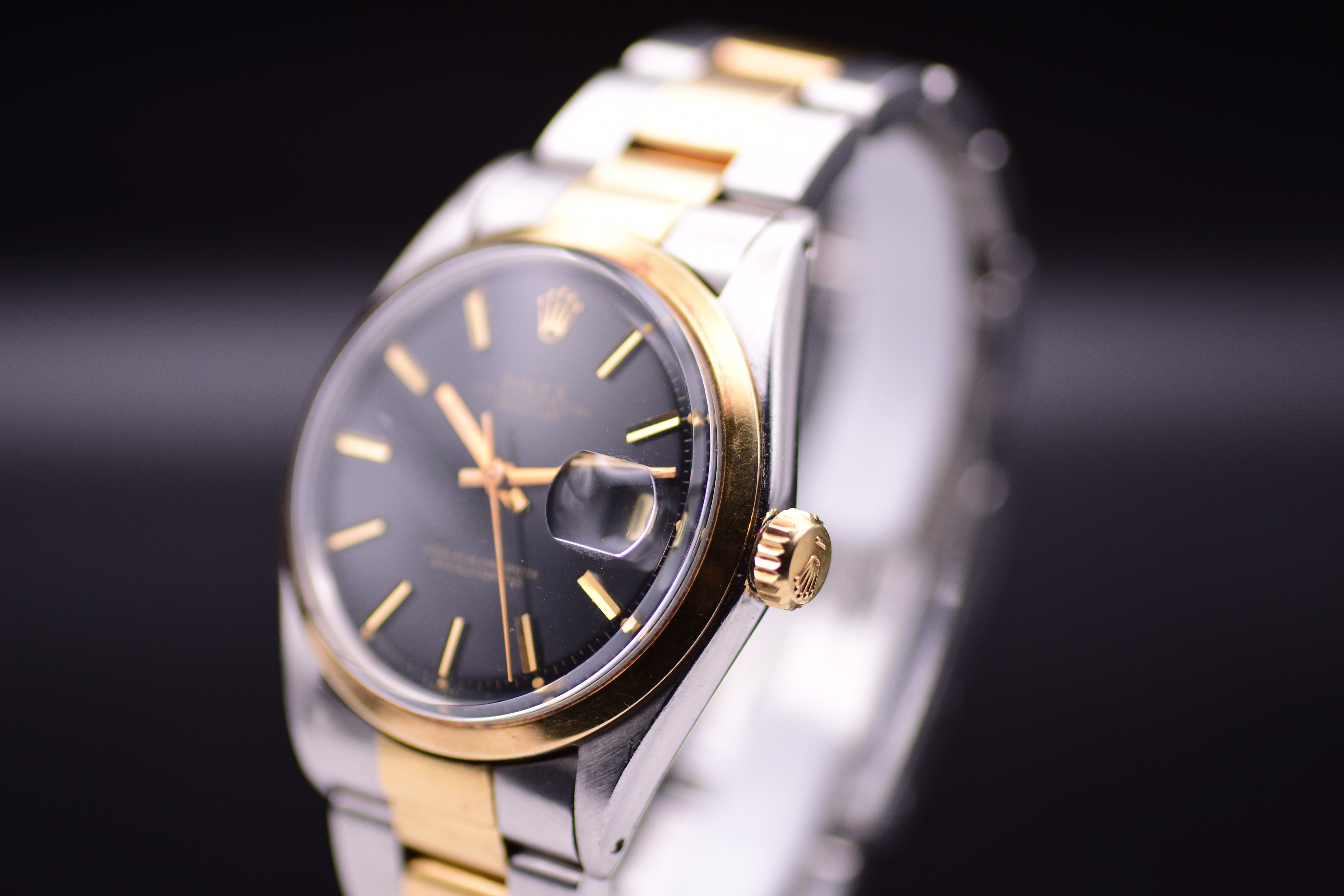 Rolex Oyster Perpetual Datejust 1600 Stainless Steel 18k Gold Wristwatch 1963 Black Dial With Papers - Image 5 of 10