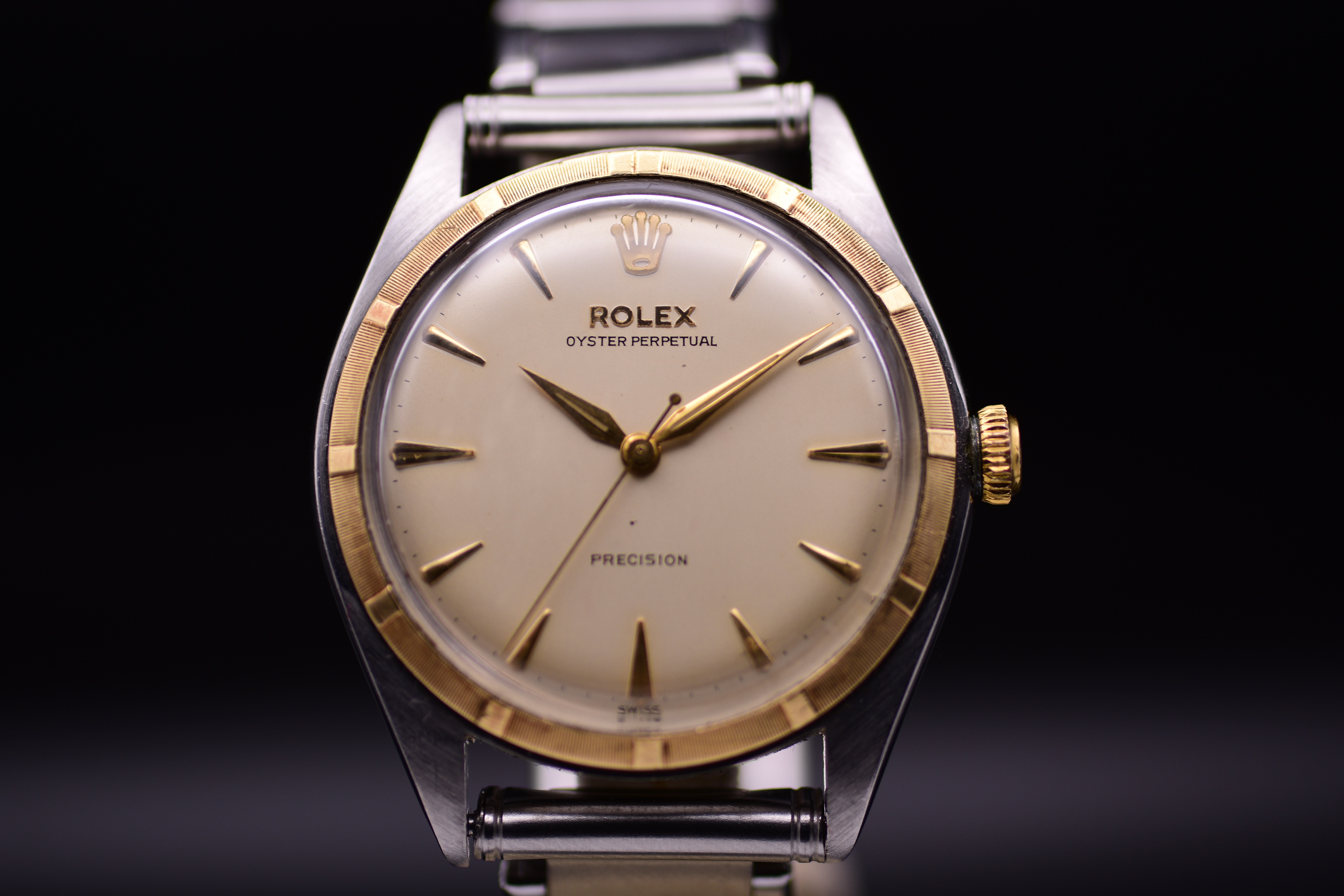 Rolex Oyster Perpetual Big Bubbleback Ref 5029 Stainless Steel Gold Original Chronometer Certificate