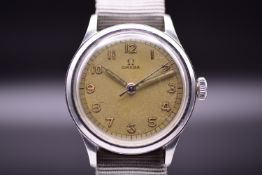 Omega Ref. 2179/4 Suveran Military Style Patinated Radium Dial & Syringe Hands 1944
