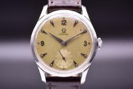 Omega  Reference 2639-4 Steel Dress Watch Honey Patinated Explorer Dial 1950