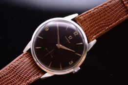 Omega Jumbo Oversized Black Waffle honeycomb Dial Ref. 2272-7 Cal. 266, 1954