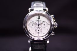 Cartier Pasha de Cartier Chronograph 2113. An Elegant Gentleman's Stainless Steel Automatic Wristwat