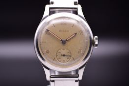 Longines Calatrava Style Manual Wind Dress Watch with Sub-Seconds c.1940 Stainless Steel