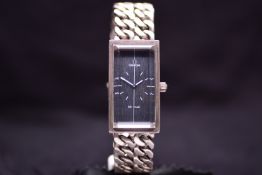 Omega De Ville 711.1804 Solid Silver Gourmette Curb Link Bracelet Cabochon Winding Crown Rare 1970