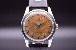 Omega 2869 1, Rare Seamaster Wristwatch Stardust Tropical Patina Dial 1955