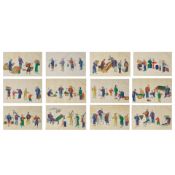 CHINESE ARTIST (19TH CENTURY) An album of twelve street vendor scenes