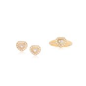 CHOPARD: DIAMOND-SET 'HAPPY DIAMONDS' EARRING AND RING SUITE