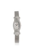 AUDEMARS PIGUET. A FINE 18K WHITE GOLD AND DIAMOND SET QUARTZ BRACELET WATCH Ref: 67178, Manufac...