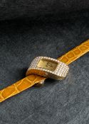 AUDEMARS PIGUET. AN 18K GOLD AND DIAMOND SET QUARTZ WRISTWATCHc. 1990s