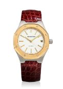 AUDEMARS PIGUET. A STAINLESS STEEL AND 18K GOLD AUTOMATIC CALENDAR WRISTWATCH Royal Oak, Ref: 14...