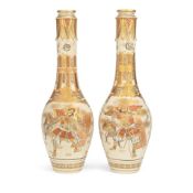 A pair of Japanese earthenware Satsuma vases Late Meiji period (1868-1912) (2)