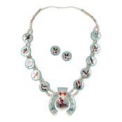 A Dennis and Nancy Edaakie necklace and matching earrings