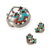 A group of Alonzo Hustito Rainbow Man-motif inlay jewelry
