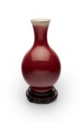 A SANG DE BOEUF GLAZED VASE 19th century