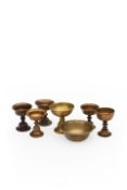 SIX COPPER OIL LAMPS AND A CUP Tibet (7)