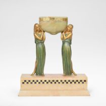 Pierre Le Faguays 'Les Porteuses D'eau', figural lamp, circa 1925
