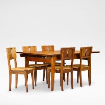 Gustave Serrurier-Bovy Dining table and five chairs, circa 1904