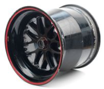 A Red Bull Racing RB18 right rear wheel, from Max Verstappen's car,
