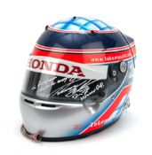 Takumo Sato's 2007 Super Aguri F1 Monaco Grand Prix weekend used helmet, by Bell, with signed vi...