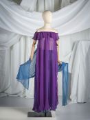 Saint Laurent Rive Gauche, collection Prêt à Porter, circa 1980. Robe longue en moussel...