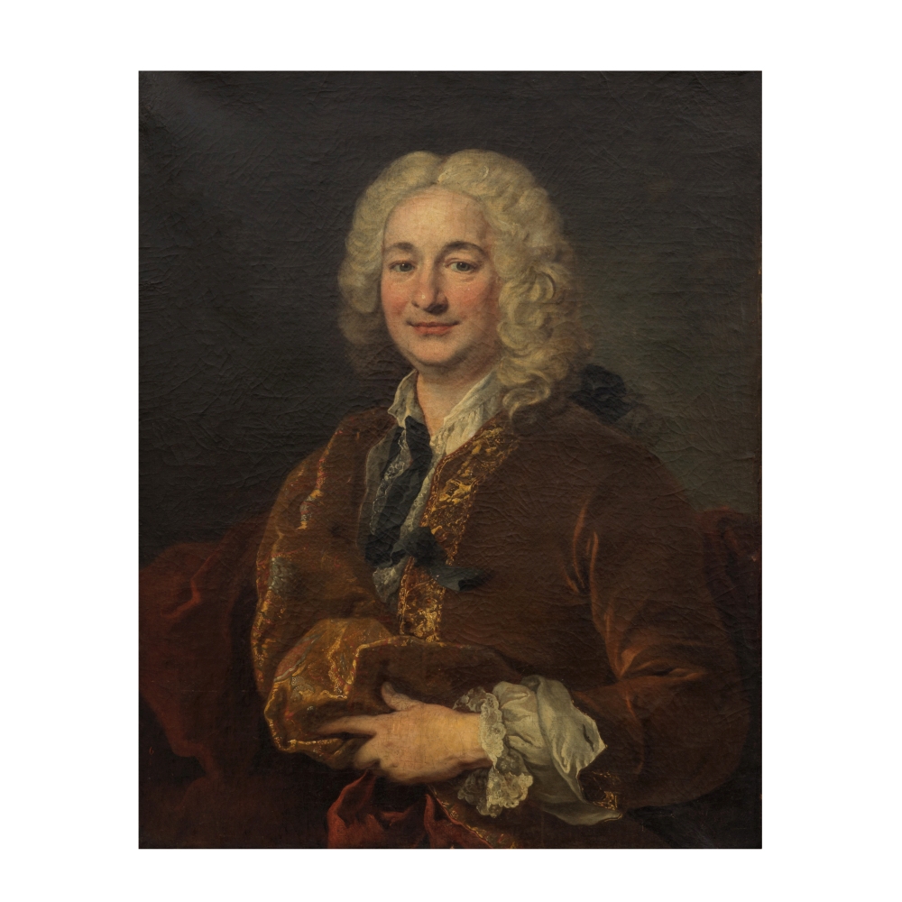 Louis Tocqué (Paris 1696-1772)Portrait d'homme en habit marron porte un ...