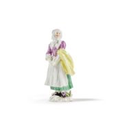 Figure d'une Quaker de la série des Cryes de Londres en porcelaine de Meissen, vers 1755 A M...