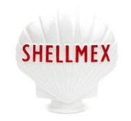 A Shellmex glass petrolpump globe by Webb's Crystal,