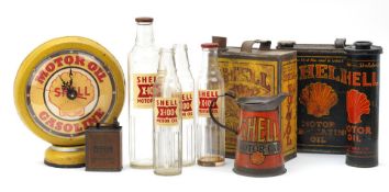 Assorted Shell cans, bottles and pourers, ((Qty))