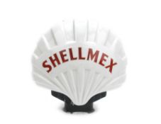 A 'fat' Shellmex glass petrolpump globe by Webb's Crystal,
