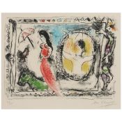 Marc Chagall (1887-1985); Femme avec Parapluie, from Derriére le Miroir;
