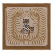 HERMÈS: TIGRE ROYAL CASHMERE SCARF 140cm
