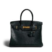HERMÈS: VERT FONCE MATTE CROCODILE BIRKIN 30 2021