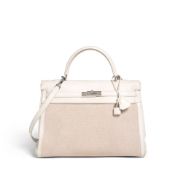 HERMÈS: CRAIE SWIFT & ECRU TOILE H KELLY II RETOURNE 35 2007