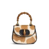 GUCCI: GIRAFFE PRINT PONY HAIR MINI BAMBOO 1947 Spring/Summer 2022