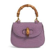 GUCCI: LILAC CROCODILE BAMBOO 1947 Fall 2021