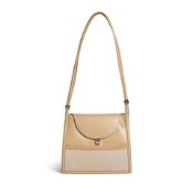 HERMÈS: TOILE AND BOX LEATHER SHOULDER BAG