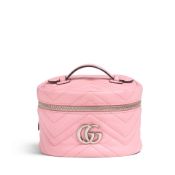 GUCCI: PINK MARMONT MINI COSMETIC VANITY CASE