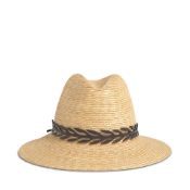 HERMÈS: LEATHER TRIM STRAW HAT
